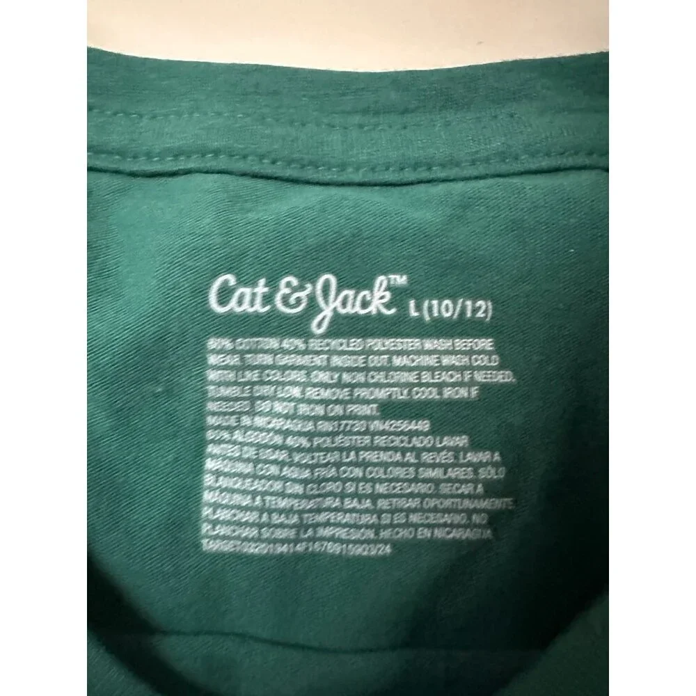 Cat & Jack Little Girls long sleeve graphic tee’s set of 2 size L (10/12) NWT